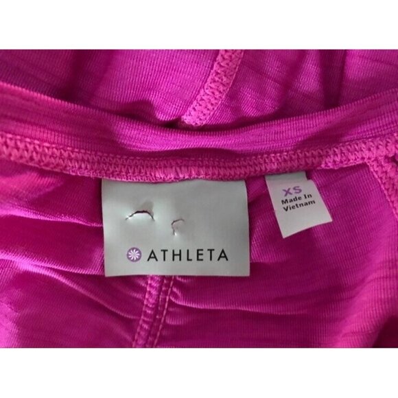 ATHLETA Long Sleeve 1/2 Zip Running Top Size XS Magenta Purple Fitted - Picture 8 of 9